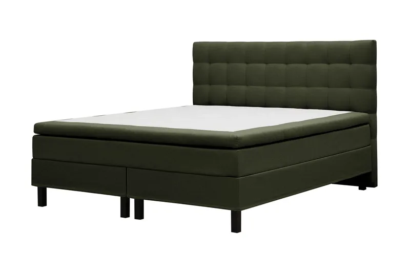 Hilton Komplett Sängpaket 160x200 cm Kontinentalsäng med rutad sänggavel - Grön - Möbler - Sovrum - Sängar - Kontinentalsängar