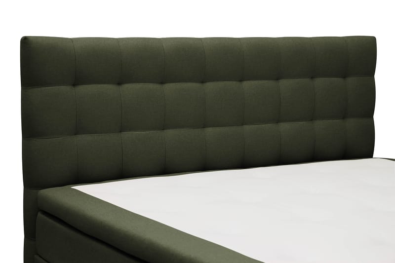 Hilton Komplett Sängpaket 160x200 cm Kontinentalsäng med rutad sänggavel - Grön - Möbler - Sovrum - Sängar - Komplett Sängpaket