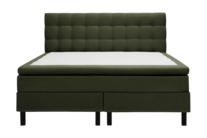 Hilton Komplett Sängpaket 160x200 cm Kontinentalsäng med rutad sänggavel - Grön - Möbler - Sovrum - Sängar - Kontinentalsängar