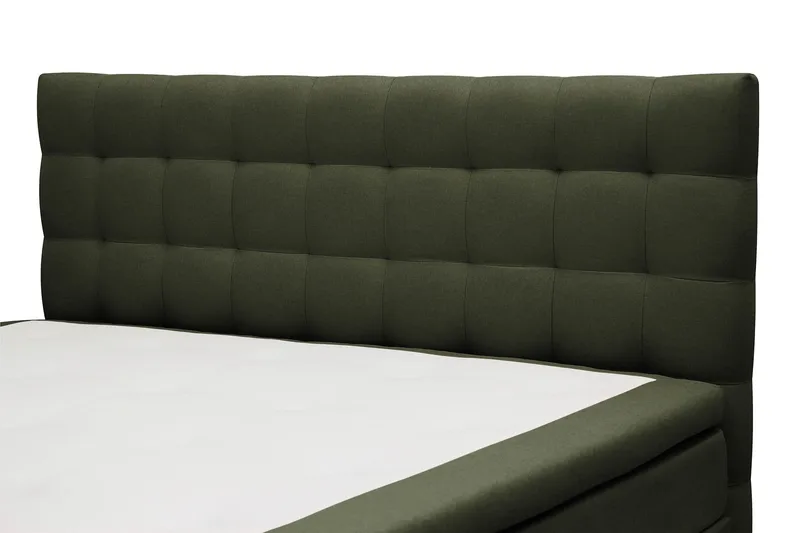 Hilton Komplett Sängpaket 160x200 cm Kontinentalsäng med rutad sänggavel - Grön - Möbler - Sovrum - Sängar - Kontinentalsängar