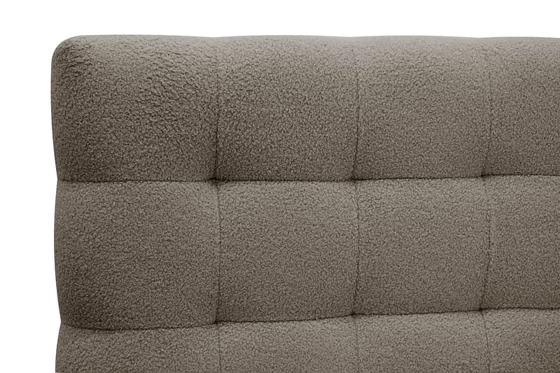 Hilton Komplett Sängpaket 160x200 cm Kontinentalsäng med rutad sänggavel i bouclé - Brun - Möbler - Sovrum - Sängar - Komplett Sängpaket