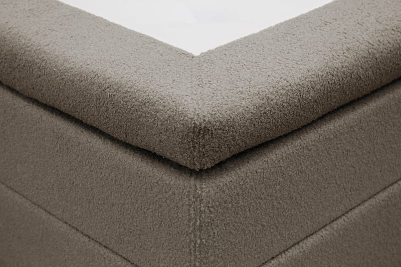 Hilton Komplett Sängpaket 160x200 cm Kontinentalsäng med rutad sänggavel i bouclé - Brun - Möbler - Sovrum - Sängar - Komplett Sängpaket