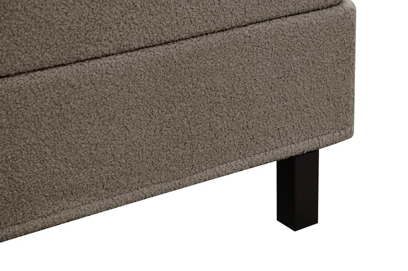 Hilton Komplett Sängpaket 160x200 cm Kontinentalsäng med rutad sänggavel i bouclé - Brun - Möbler - Sovrum - Sängar - Komplett Sängpaket