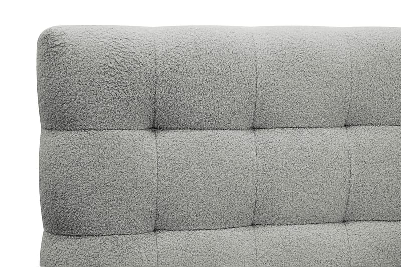 Hilton Komplett Sängpaket 160x200 cm Kontinentalsäng med rutad sänggavel i bouclé - Grå - Möbler - Sovrum - Sängar - Komplett Sängpaket