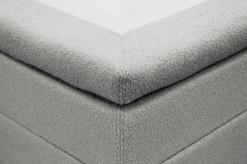 Hilton Komplett Sängpaket 160x200 cm Kontinentalsäng med rutad sänggavel i bouclé - Grå - Möbler - Sovrum - Sängar - Komplett Sängpaket