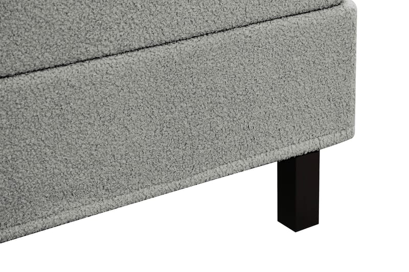 Hilton Komplett Sängpaket 160x200 cm Kontinentalsäng med rutad s�änggavel i bouclé - Grå - Möbler - Sovrum - Sängar - Komplett Sängpaket