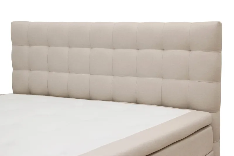Hilton Komplett Sängpaket 180x200 cm Kontinentalsäng med rutad sänggavel - Beige - Möbler - Sovrum - Sängar - Kontinentalsängar