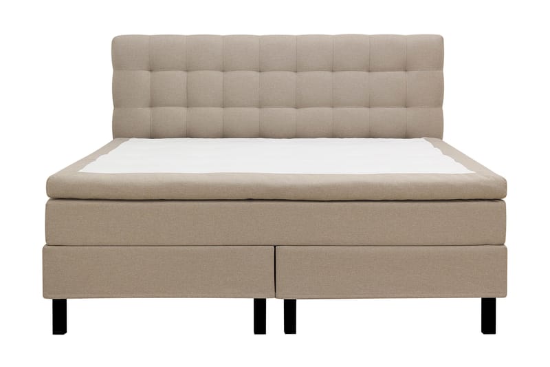 Hilton Komplett Sängpaket 180x200 cm Kontinentalsäng med rutad sänggavel - Beige - Möbler - Sovrum - Sängar - Komplett Sängpaket