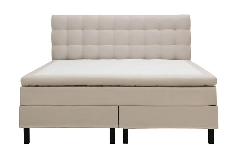Hilton Komplett Sängpaket 180x200 cm Kontinentalsäng med rutad sänggavel, Beige