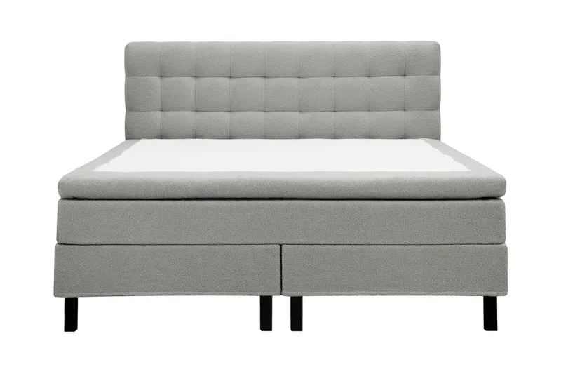 Hilton Komplett Sängpaket 180x200 cm Kontinentalsäng med rutad sänggavel, Grå