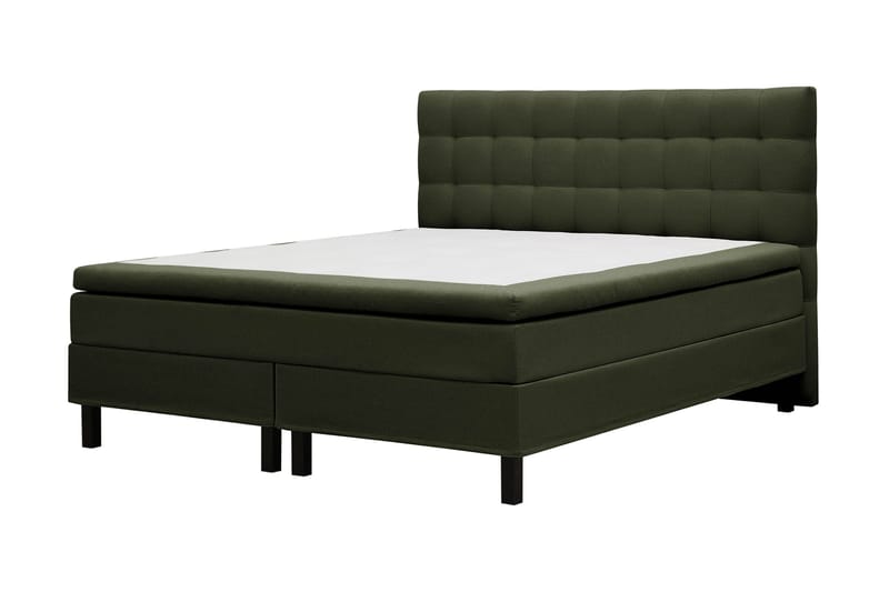 Hilton Komplett Sängpaket 180x200 cm Kontinentalsäng med rutad sänggavel - Grön - Möbler - Sovrum - Sängar - Kontinentalsängar