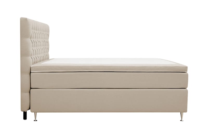Hilton lyx Komplett Sängpaket 160x200 cm Kontinentalsäng med knappad sänggavel - Beige - Möbler - Sovrum - Sängar - Komplett Sängpaket