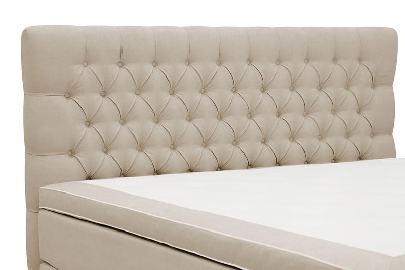 Hilton lyx Komplett Sängpaket 160x200 cm Kontinentalsäng med knappad sänggavel - Beige - Möbler - Sovrum - Sängar - Komplett Sängpaket