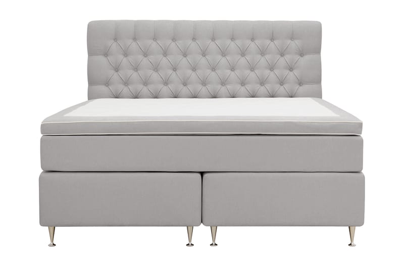 Hilton lyx Komplett Sängpaket 160x200 cm Kontinentalsäng med knappad sänggavel - Grå - Möbler - Sovrum - Sängar - Komplett Sängpaket