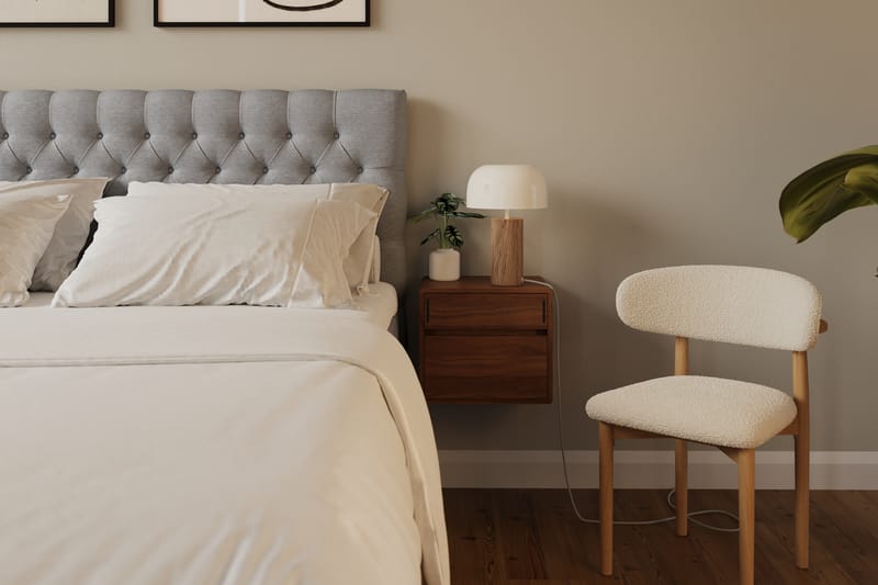 Hilton lyx Komplett Sängpaket 160x200 cm Kontinentalsäng med knappad sänggavel - Grå - Möbler - Sovrum - Sängar - Komplett Sängpaket