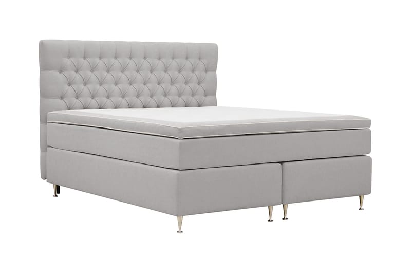 Hilton lyx Komplett Sängpaket 160x200 cm Kontinentalsäng med knappad sänggavel - Grå - Möbler - Sovrum - Sängar - Komplett Sängpaket