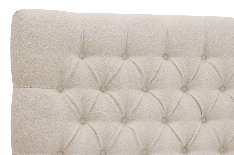 Hilton Lyx Komplett Sängpaket 160x200 cm Kontinentalsäng med knappad sänggavel i bouclé - Ivory / Bouclé - Möbler - Sovrum - Sängar - Kontinentalsängar