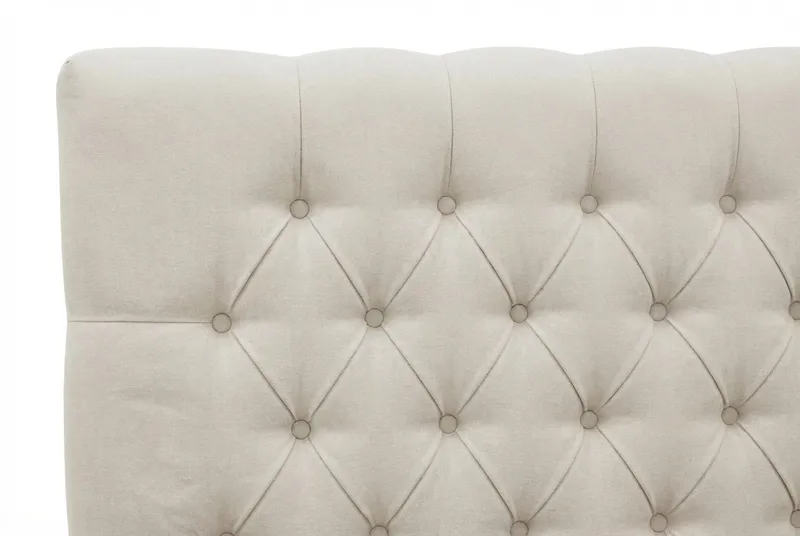 Hilton Lyx Komplett Sängpaket 160x200 cm Kontinentalsäng med knappad sänggavel i chenille - Beige - Möbler - Sovrum - Sängar - Kontinentalsängar