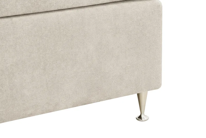 Hilton Lyx Komplett Sängpaket 160x200 cm Kontinentalsäng med knappad sänggavel i chenille - Beige - Möbler - Sovrum - Sängar - Kontinentalsängar