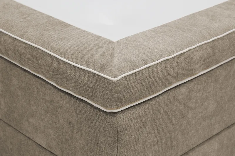 Hilton Lyx Komplett Sängpaket 160x200 cm Kontinentalsäng med knappad sänggavel i chenille - Brun - Möbler - Sovrum - Sängar - Kontinentalsängar