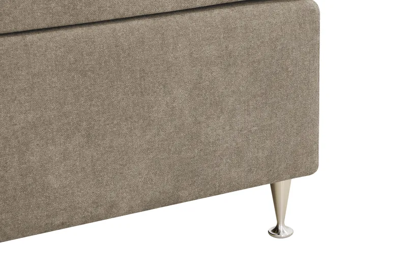 Hilton Lyx Komplett Sängpaket 160x200 cm Kontinentalsäng med knappad sänggavel i chenille - Brun - Möbler - Sovrum - Sängar - Kontinentalsängar