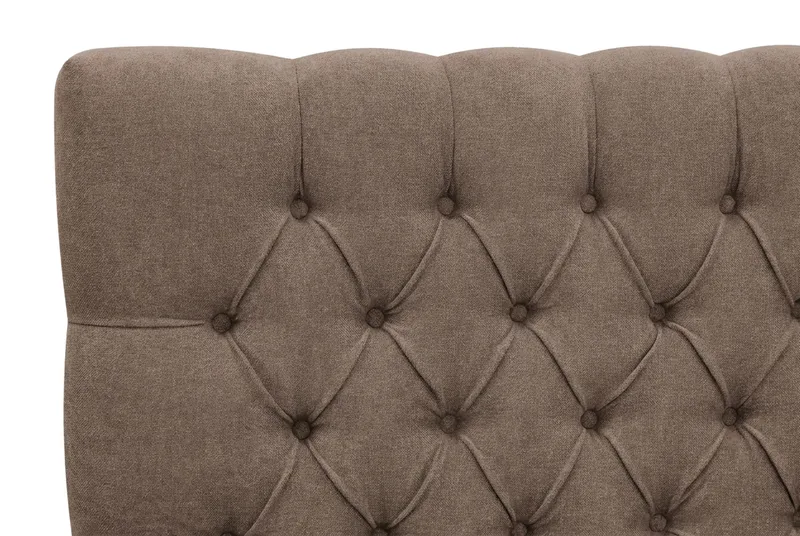 Hilton Lyx Komplett Sängpaket 160x200 cm Kontinentalsäng med knappad sänggavel i chenille - Mörkbrun - Möbler - Sovrum - Sängar - Kontinentalsängar