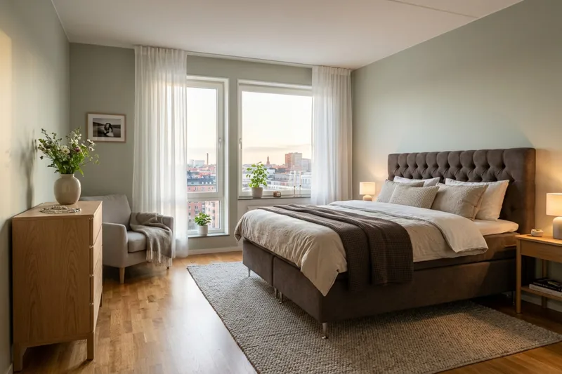 Hilton Lyx Komplett Sängpaket 160x200 cm Kontinentalsäng med knappad sänggavel i chenille - Mörkbrun - Möbler - Sovrum - Sängar - Kontinentalsängar