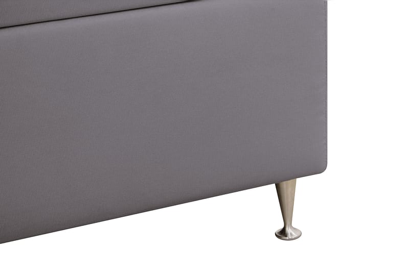 Hilton lyx Komplett Sängpaket 160x200 cm Kontinentalsäng med knappad sänggavel i sammet - Grå / Sammet - Möbler - Sovrum - Sängar - Komplett Sängpaket