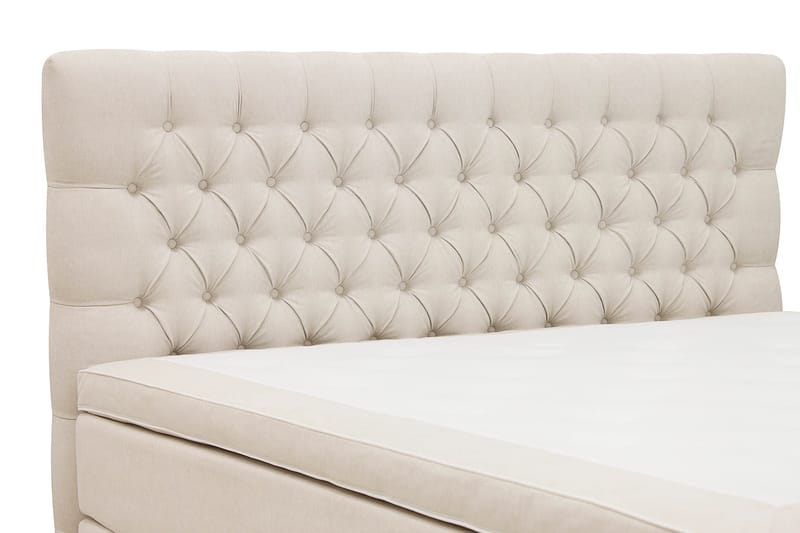 Hilton lyx Komplett Sängpaket 160x200 cm Kontinentalsäng med knappad sänggavel - Ljusbeige - Möbler - Sovrum - Sängar - Komplett Sängpaket
