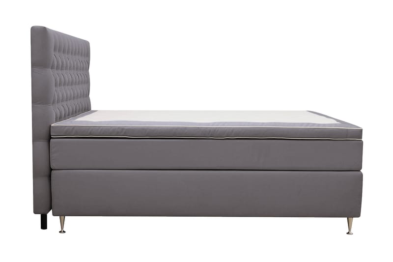 Hilton lyx Komplett Sängpaket 180x200 cm Kontinentalsäng med knappad sänggavel - Grå - Möbler - Sovrum - Sängar - Komplett Sängpaket