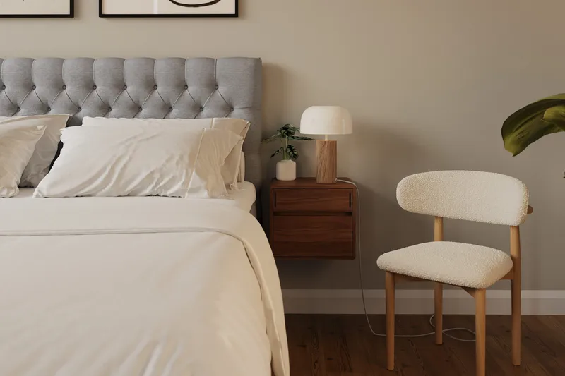 Hilton Lyx Komplett Sängpaket 180x200 cm Kontinentalsäng med knappad sänggavel - Grå - Möbler - Sovrum - Sängar - Kontinentalsängar