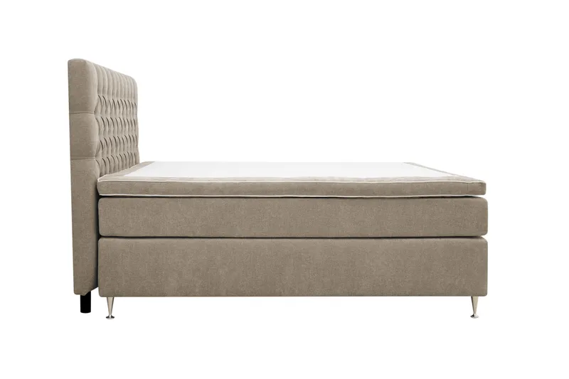 Hilton Lyx Komplett Sängpaket 180x200 cm Kontinentalsäng med knappad sänggavel i chenille - Brun - Möbler - Sovrum - Sängar - Kontinentalsängar