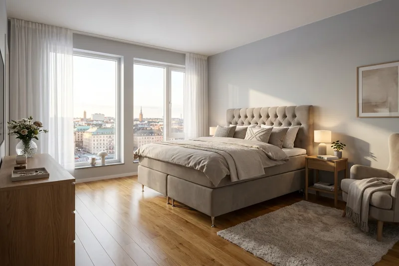 Hilton Lyx Komplett Sängpaket 180x200 cm Kontinentalsäng med knappad sänggavel i chenille - Brun - Möbler - Sovrum - Sängar - Kontinentalsängar