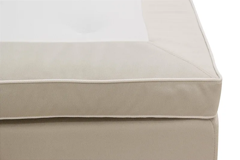 Hilton Lyx Komplett Sängpaket 180x200 cm Kontinentalsäng med knappad sänggavel i sammet - Beige - Möbler - Sovrum - Sängar - Kontinentalsängar
