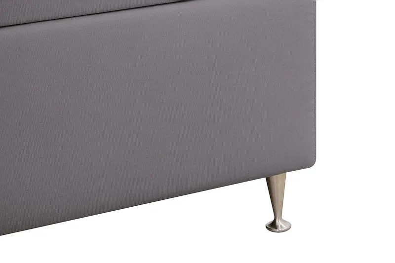 Hilton Lyx Komplett Sängpaket 180x200 cm Kontinentalsäng med knappad sänggavel i sammet - Grå - Möbler - Sovrum - Sängar - Kontinentalsängar