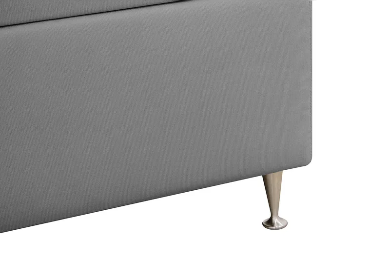 Hilton Lyx Komplett Sängpaket 180x200 cm Kontinentalsäng med knappad sänggavel i sammet - Ljusgrå - Möbler - Sovrum - Sängar - Kontinentalsängar