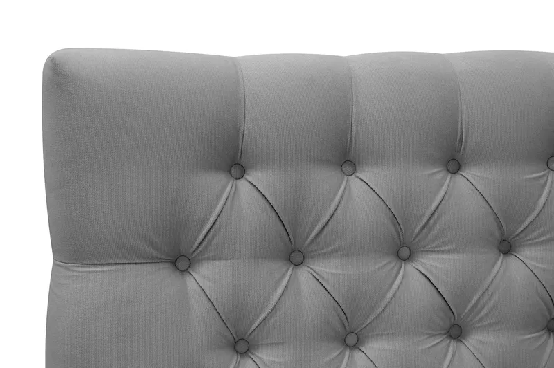 Hilton Lyx Komplett Sängpaket 180x200 cm Kontinentalsäng med knappad sänggavel i sammet - Ljusgrå - Möbler - Sovrum - Sängar - Kontinentalsängar