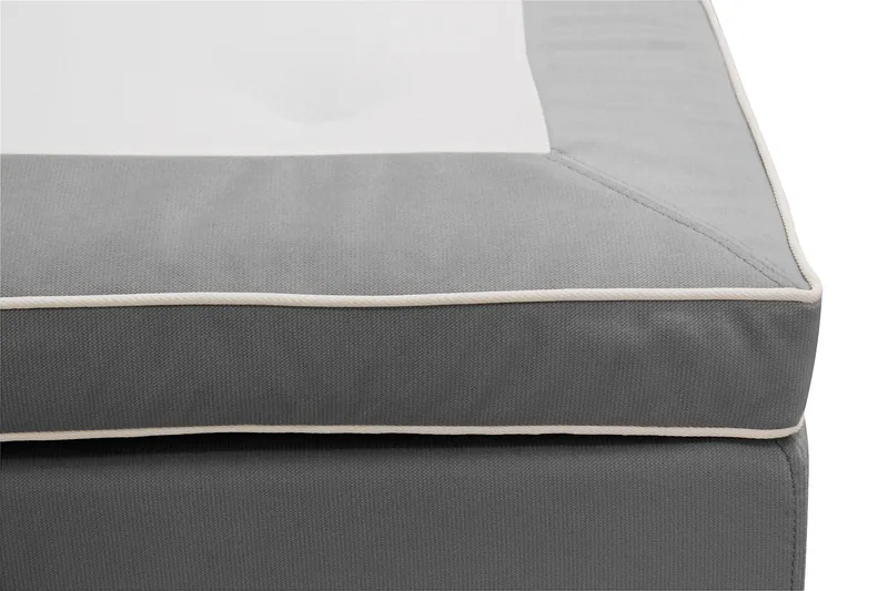 Hilton Lyx Komplett Sängpaket 180x200 cm Kontinentalsäng med knappad sänggavel i sammet - Ljusgrå - Möbler - Sovrum - Sängar - Kontinentalsängar