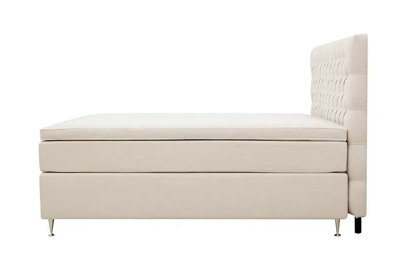 Hilton Lyx Komplett Sängpaket 180x200 cm Kontinentalsäng med knappad sänggavel - Ljusbeige - Möbler - Sovrum - Sängar - Kontinentalsängar