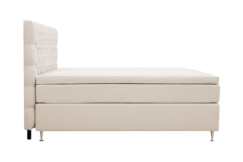Hilton lyx Komplett Sängpaket 180x200 cm Kontinentalsäng med knappad sänggavel - Ljusbeige - Möbler - Sovrum - Sängar - Komplett Sängpaket