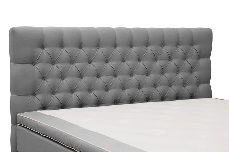 Hilton lyx Komplett Sängpaket 180x200 cm Kontinentalsäng med knappad sänggavel - Ljusgrå - Möbler - Sovrum - Sängar - Komplett Sängpaket