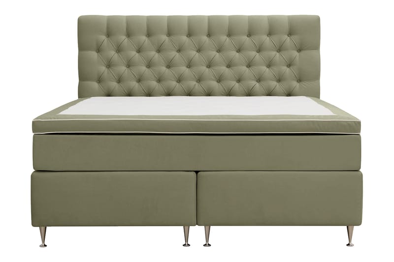 Hilton lyx Komplett Sängpaket 180x200 cm Kontinentalsäng med knappad sänggavel - Olivgrön - Möbler - Sovrum - Sängar - Komplett Sängpaket