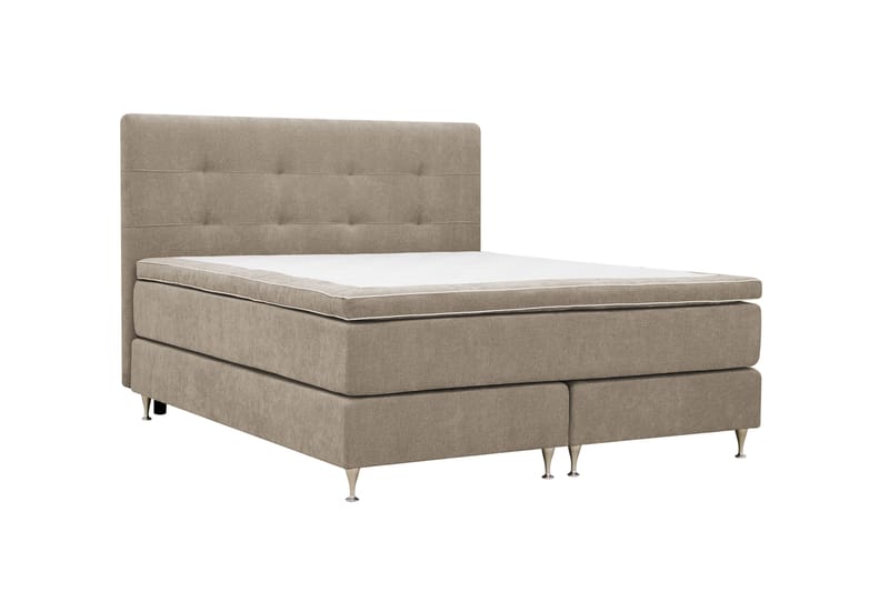 Hilton Premium Komplett Sängpaket 180x200 cm Kontinentalsäng med Sänggavel - Ljusbrun Tyg - Möbler - Sovrum - Sängar - Kontinentalsängar