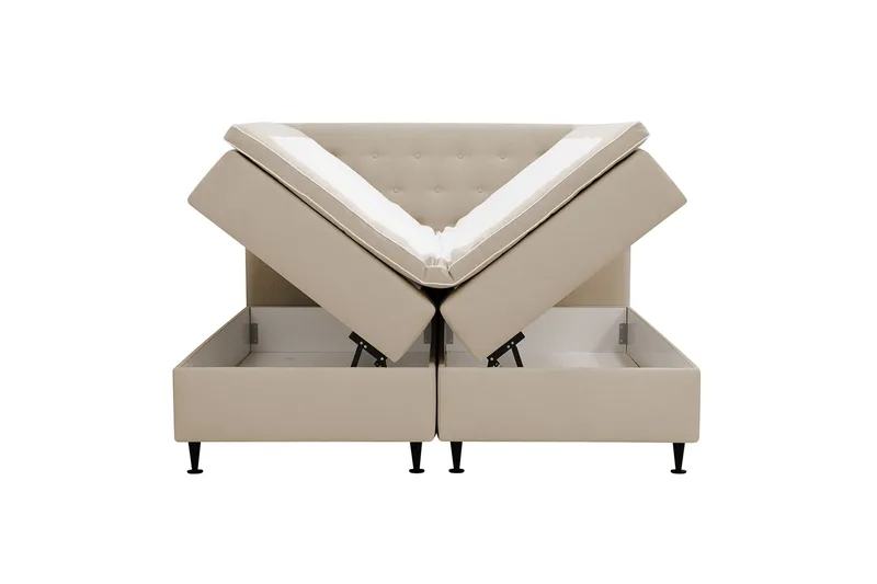 Hilton Plus Komplett Sängpaket med Förvaring 160x200 cm - Beige - Möbler - Sovrum - Sängar - Kontinentalsängar