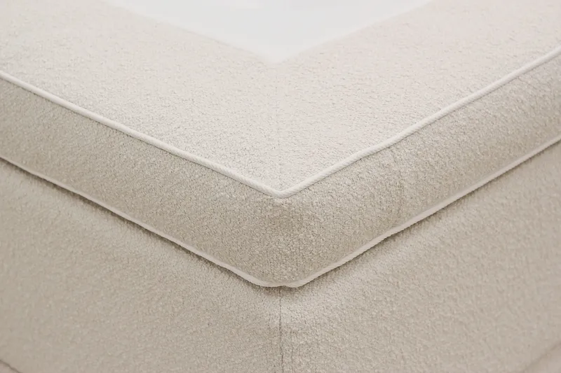 Hilton Premium Komplett Sängpaket 160x200 cm Kontinentalsäng med Sänggavel - Ljusbeige Bouclé - Möbler - Sovrum - Sängar - Kontinentalsängar