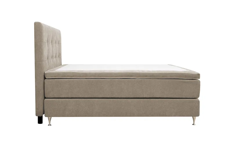 Hilton Premium Komplett Sängpaket 180x200 cm Kontinentalsäng med Sänggavel - Ljusbrun Tyg - Möbler - Sovrum - Sängar - Kontinentalsängar
