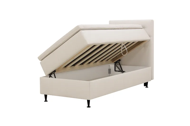 Hilton Plus Komplett Sängpaket med Förvaring 90x200 cm - Ljusbeige - Möbler - Sovrum - Sängar - Kontinentalsängar
