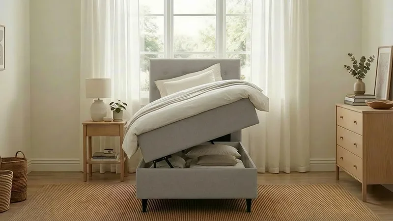 Hilton Plus Komplett Sängpaket med Förvaring 90x200 cm - Grå - Möbler - Sovrum - Sängar - Kontinentalsängar