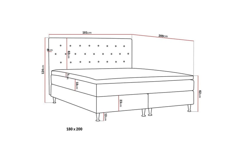 Hilton Plus Komplett Sängpaket 180x200 cm - Antracit - Möbler - Sovrum - Sängar - Komplett Sängpaket