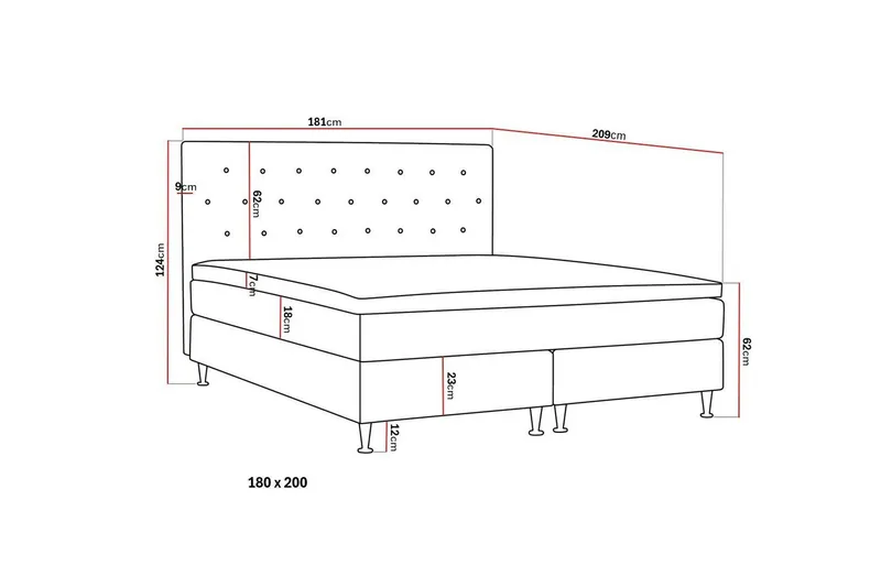 Hilton Plus Komplett Sängpaket 180x200 cm - Beige - Möbler - Sovrum - Sängar - Komplett Sängpaket